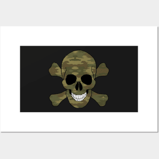 Camouflage Skull And Crossbones Posters and Art